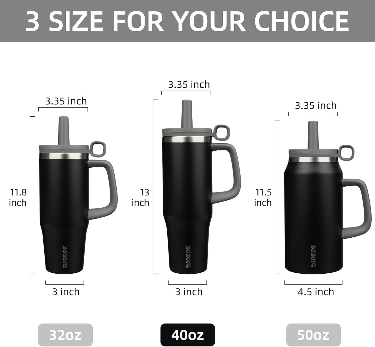 32 oz Insulated Tumbler with Handle, Straw & Lid, Stainless Steel | Leak Proof, Travel, Thermal, Double Wall Vacuum, Keeps Hot/Cold, Spill Proof, BPA Free, Dishwasher Safe, Camping, Navy Blue