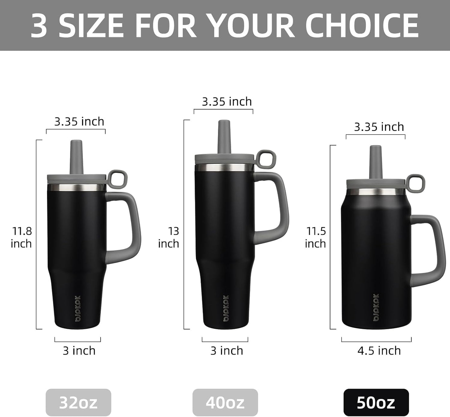 32 oz Insulated Tumbler with Handle, Straw & Lid, Stainless Steel | Leak Proof, Travel, Thermal, Double Wall Vacuum, Keeps Hot/Cold, Spill Proof, BPA Free, Dishwasher Safe, Camping, Navy Blue