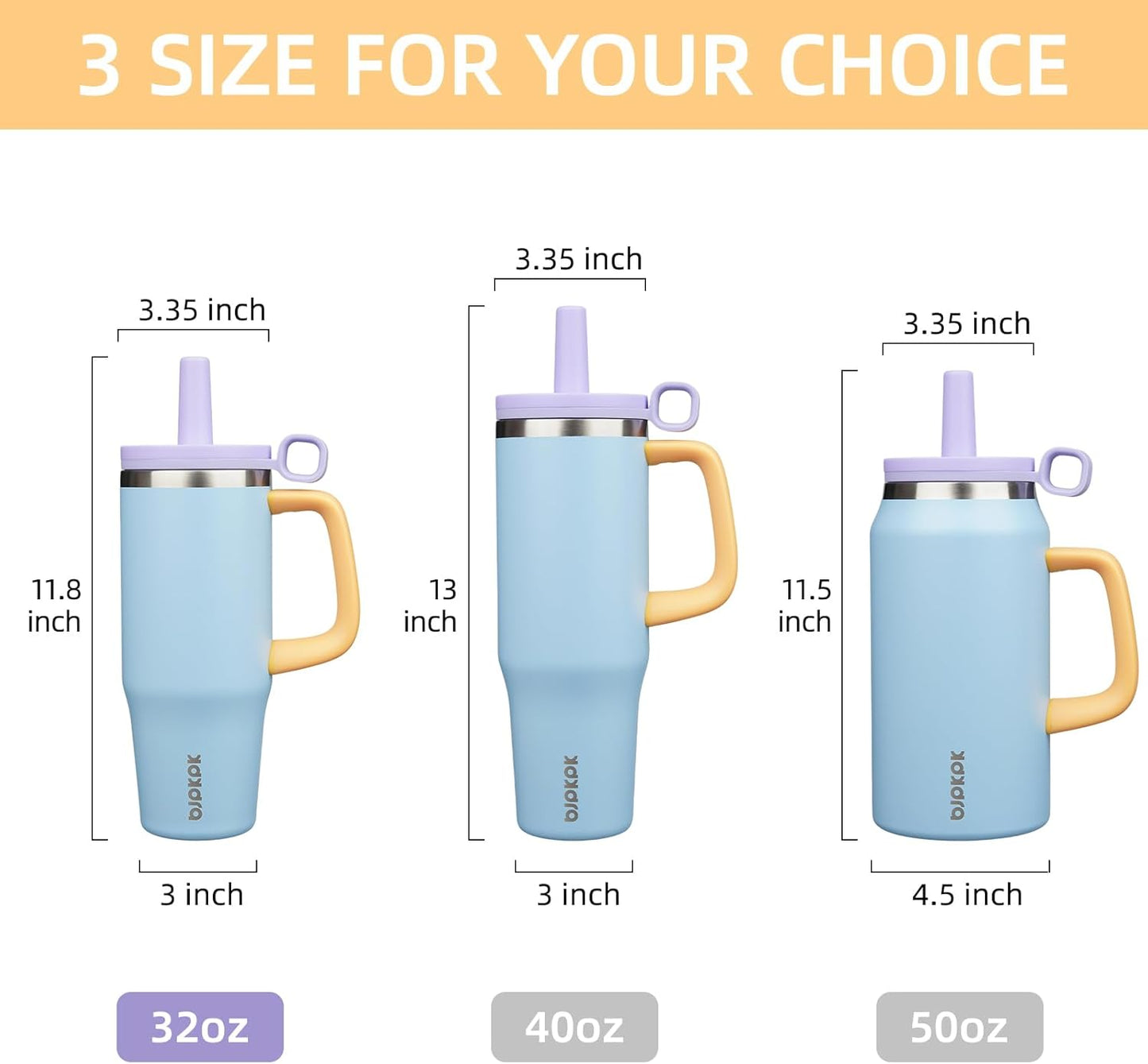 32 oz Insulated Tumbler with Handle, Straw & Lid, Stainless Steel | Leak Proof, Travel, Thermal, Double Wall Vacuum, Keeps Hot/Cold, Spill Proof, BPA Free, Dishwasher Safe, Camping, Navy Blue