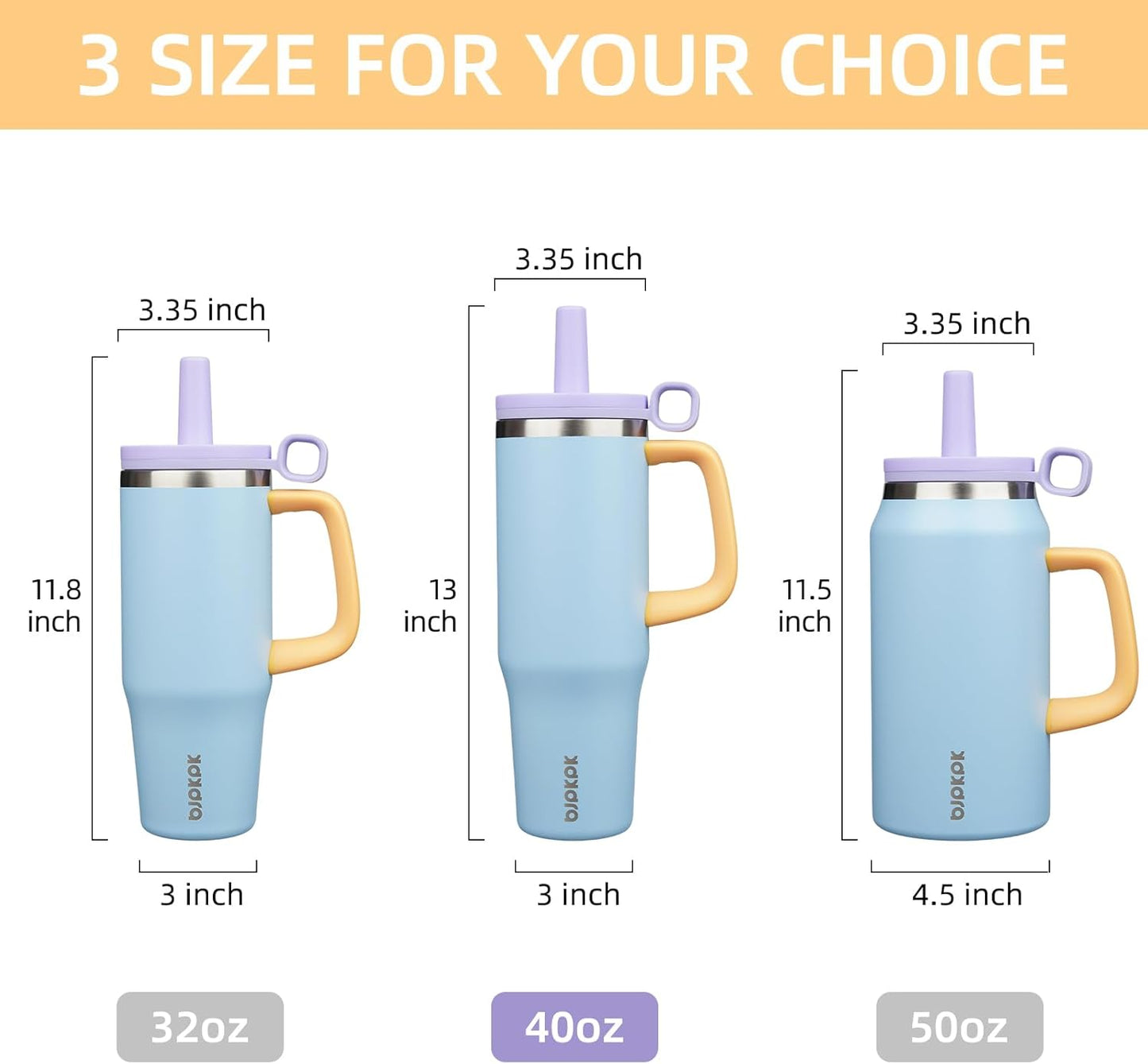 32 oz Insulated Tumbler with Handle, Straw & Lid, Stainless Steel | Leak Proof, Travel, Thermal, Double Wall Vacuum, Keeps Hot/Cold, Spill Proof, BPA Free, Dishwasher Safe, Camping, Navy Blue