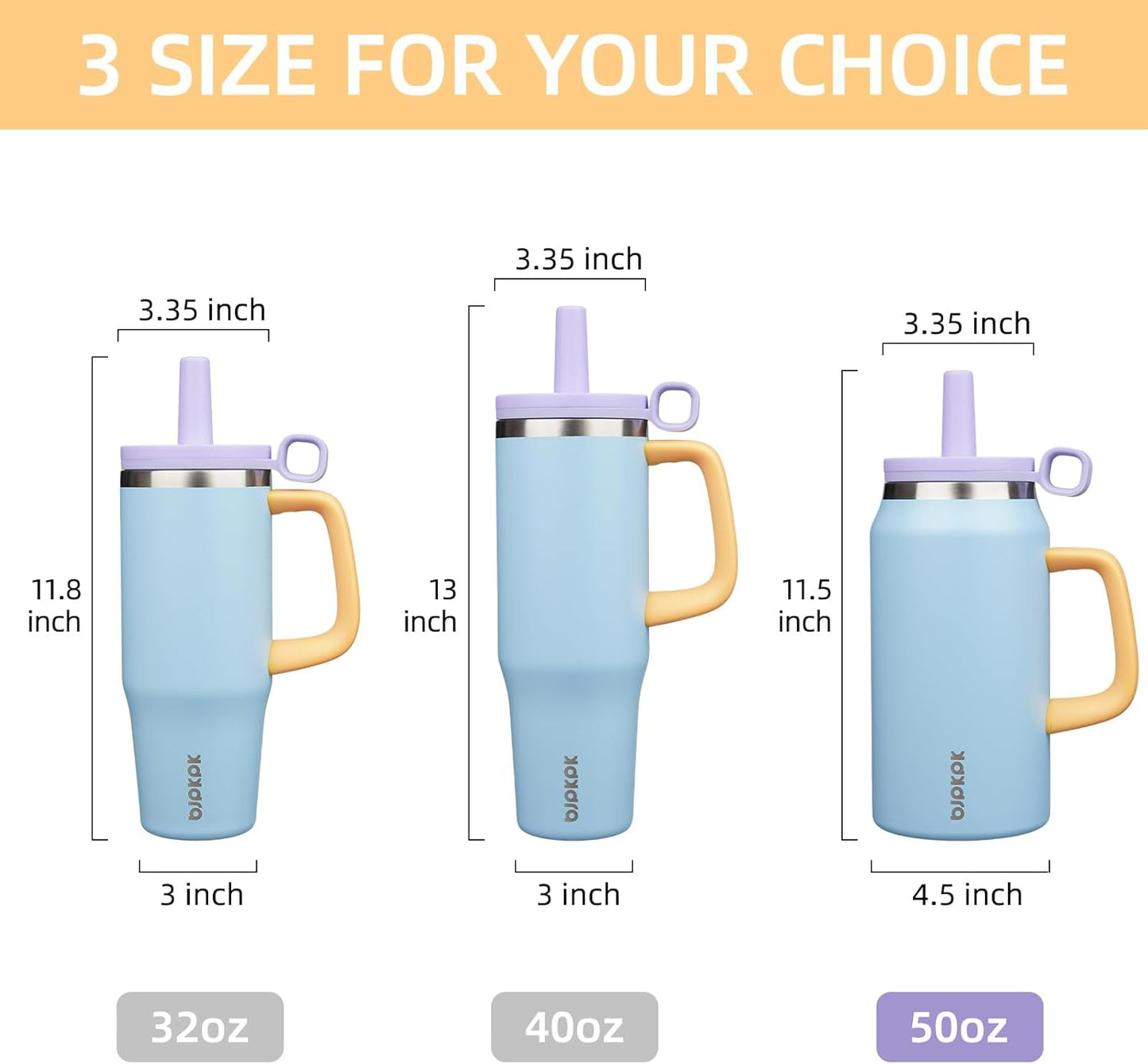 32 oz Insulated Tumbler with Handle, Straw & Lid, Stainless Steel | Leak Proof, Travel, Thermal, Double Wall Vacuum, Keeps Hot/Cold, Spill Proof, BPA Free, Dishwasher Safe, Camping, Navy Blue