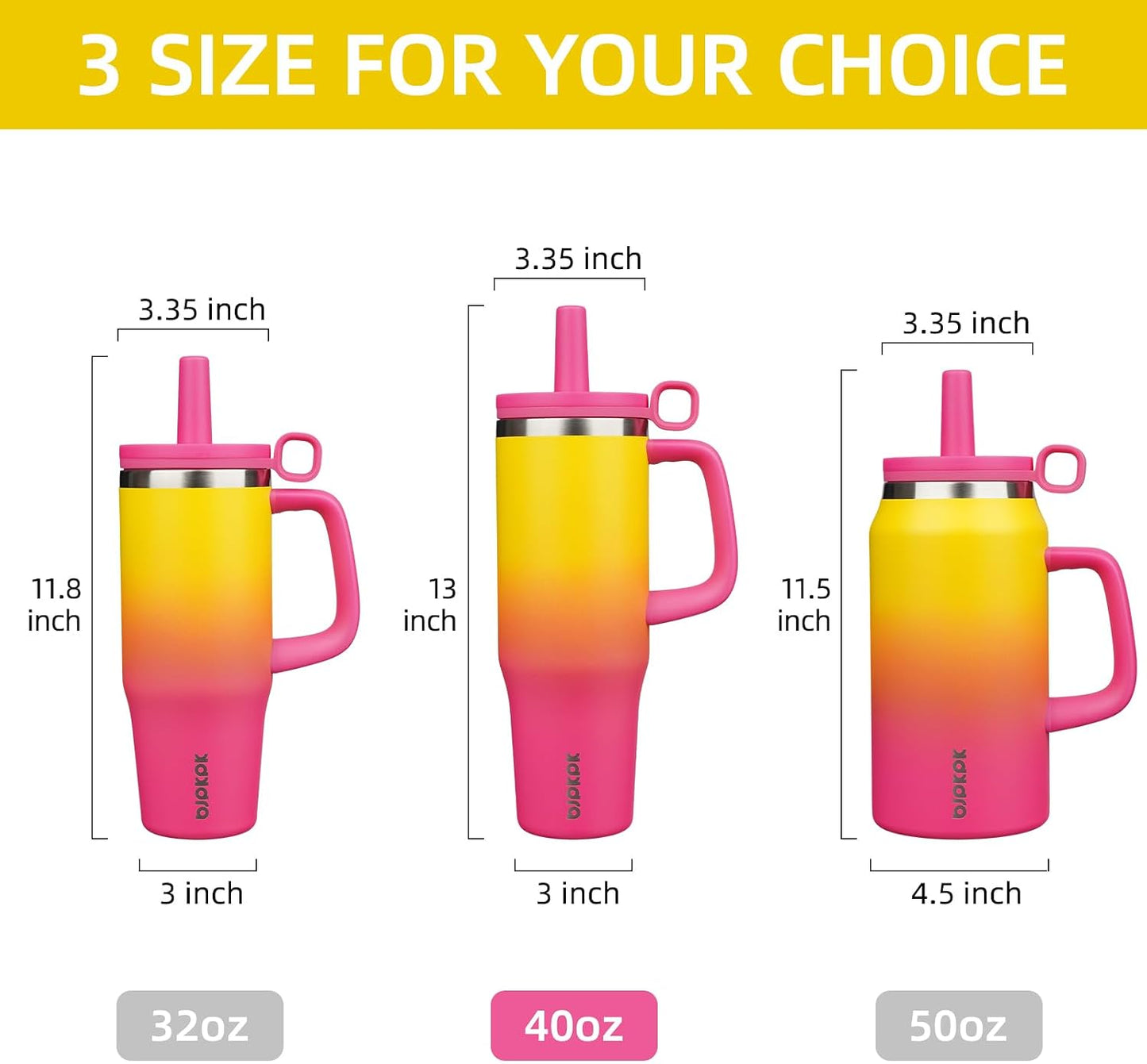 32 oz Insulated Tumbler with Handle, Straw & Lid, Stainless Steel | Leak Proof, Travel, Thermal, Double Wall Vacuum, Keeps Hot/Cold, Spill Proof, BPA Free, Dishwasher Safe, Camping, Navy Blue