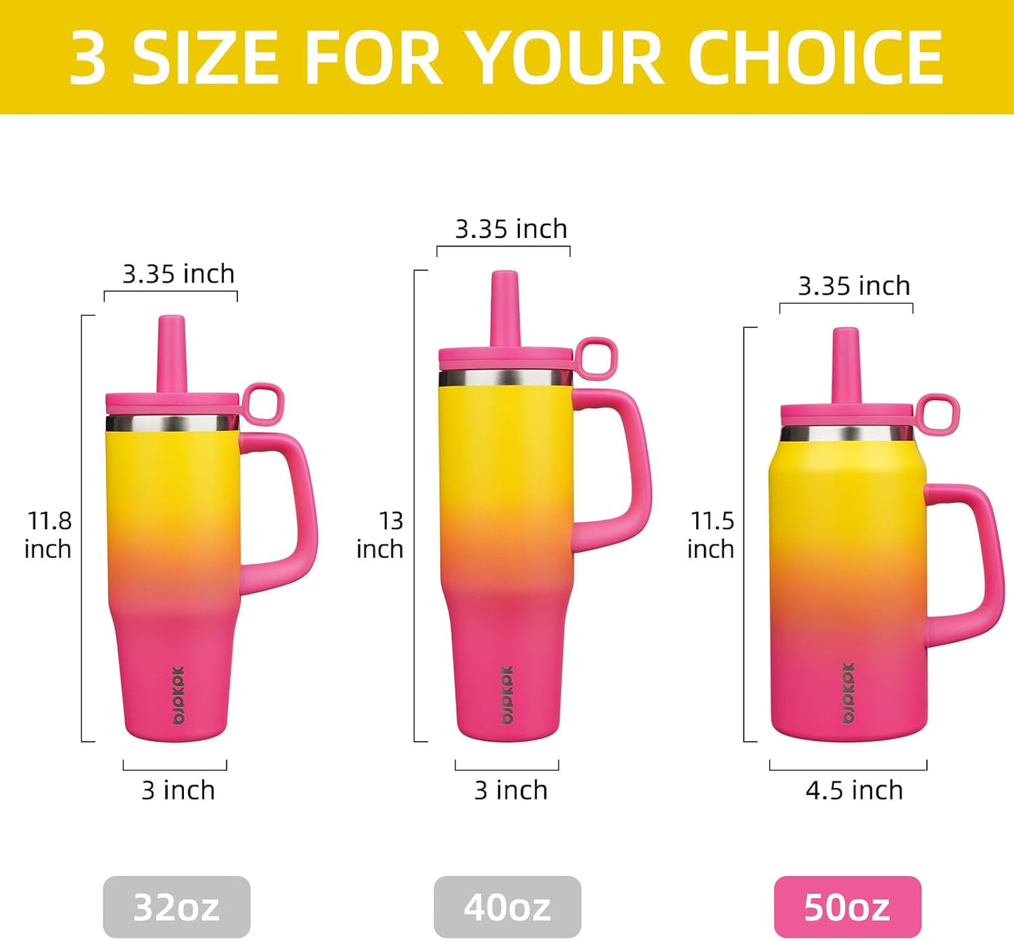 32 oz Insulated Tumbler with Handle, Straw & Lid, Stainless Steel | Leak Proof, Travel, Thermal, Double Wall Vacuum, Keeps Hot/Cold, Spill Proof, BPA Free, Dishwasher Safe, Camping, Navy Blue