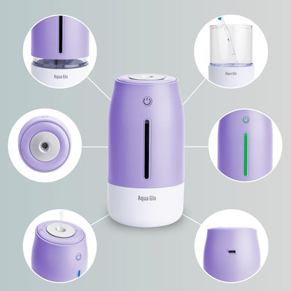 Aqua Glo Personal, Portable Humidifiers for Bedroom, Lavender