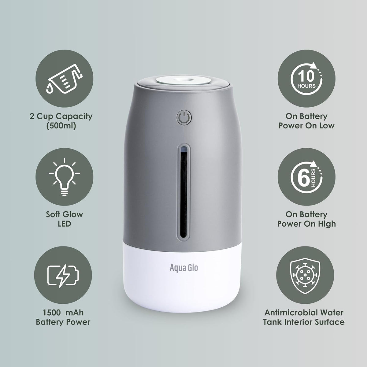 Aqua Glo Personal, Portable Humidifiers for Bedroom, Lavender
