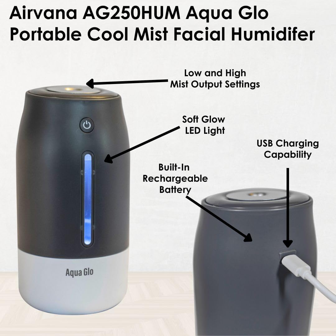 Aqua Glo Personal, Portable Humidifiers for Bedroom, Lavender
