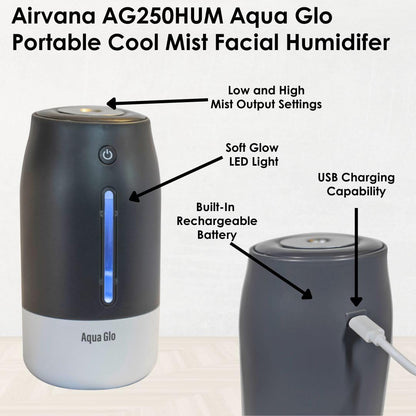 Aqua Glo Personal, Portable Humidifiers for Bedroom, Lavender