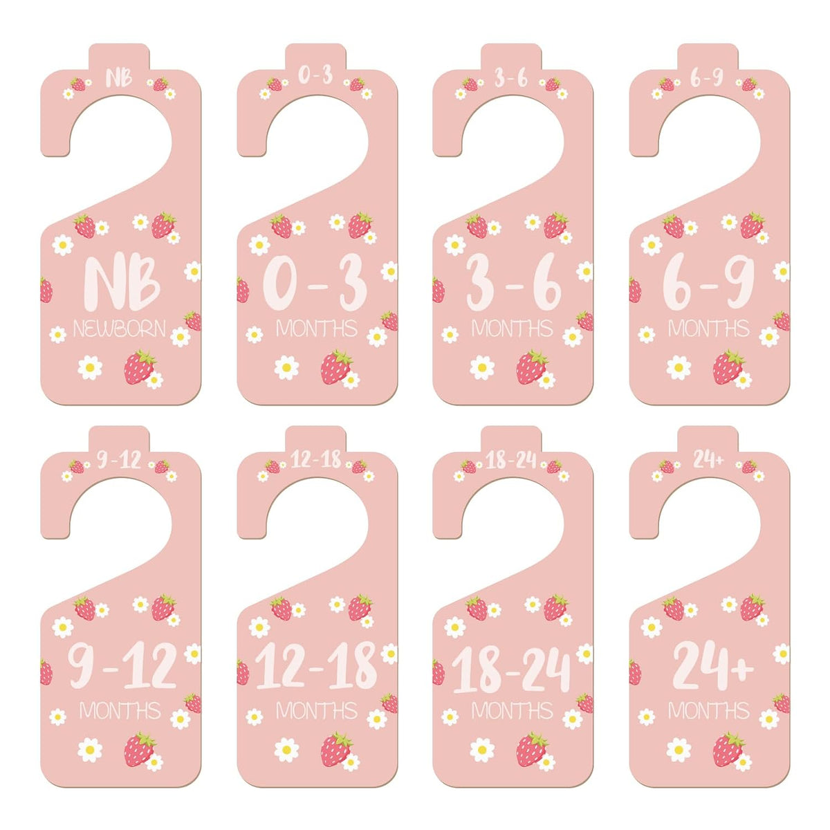 8pcs Baby Closet Dividers, Wooden Baby Clothes Organizer Double Sided Nursery Closet Dividers for Babies Boy Girl Wardrobe Organization