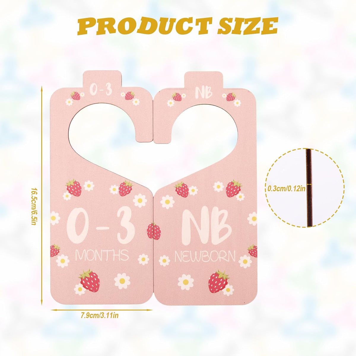 8pcs Baby Closet Dividers, Wooden Baby Clothes Organizer Double Sided Nursery Closet Dividers for Babies Boy Girl Wardrobe Organization