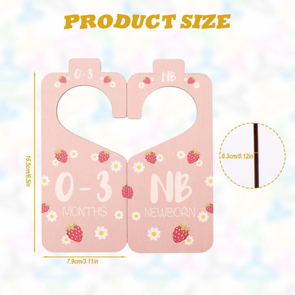 8pcs Baby Closet Dividers, Wooden Baby Clothes Organizer Double Sided Nursery Closet Dividers for Babies Boy Girl Wardrobe Organization