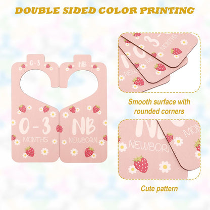 8pcs Baby Closet Dividers, Wooden Baby Clothes Organizer Double Sided Nursery Closet Dividers for Babies Boy Girl Wardrobe Organization