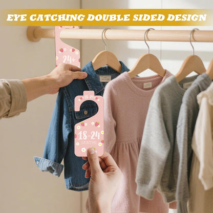 8pcs Baby Closet Dividers, Wooden Baby Clothes Organizer Double Sided Nursery Closet Dividers for Babies Boy Girl Wardrobe Organization