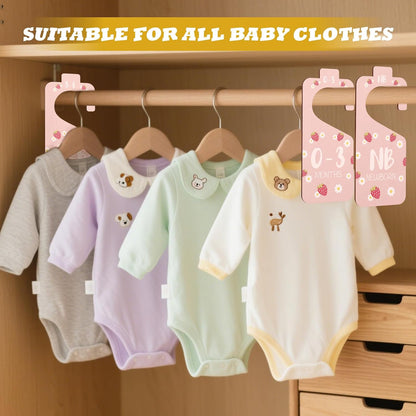 8pcs Baby Closet Dividers, Wooden Baby Clothes Organizer Double Sided Nursery Closet Dividers for Babies Boy Girl Wardrobe Organization