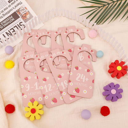 8pcs Baby Closet Dividers, Wooden Baby Clothes Organizer Double Sided Nursery Closet Dividers for Babies Boy Girl Wardrobe Organization