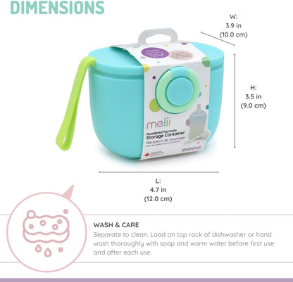 Baby Formula Storage Container with Integrated Scoop, Airtight, Leakproof, Portable with Handle, 400ml / 13.5oz Capacity, Blue