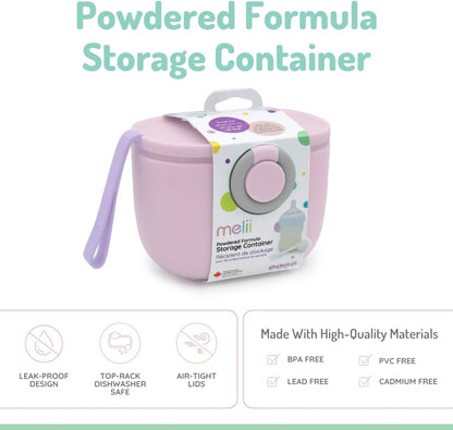 Baby Formula Storage Container with Integrated Scoop, Airtight, Leakproof, Portable with Handle, 400ml / 13.5oz Capacity, Blue