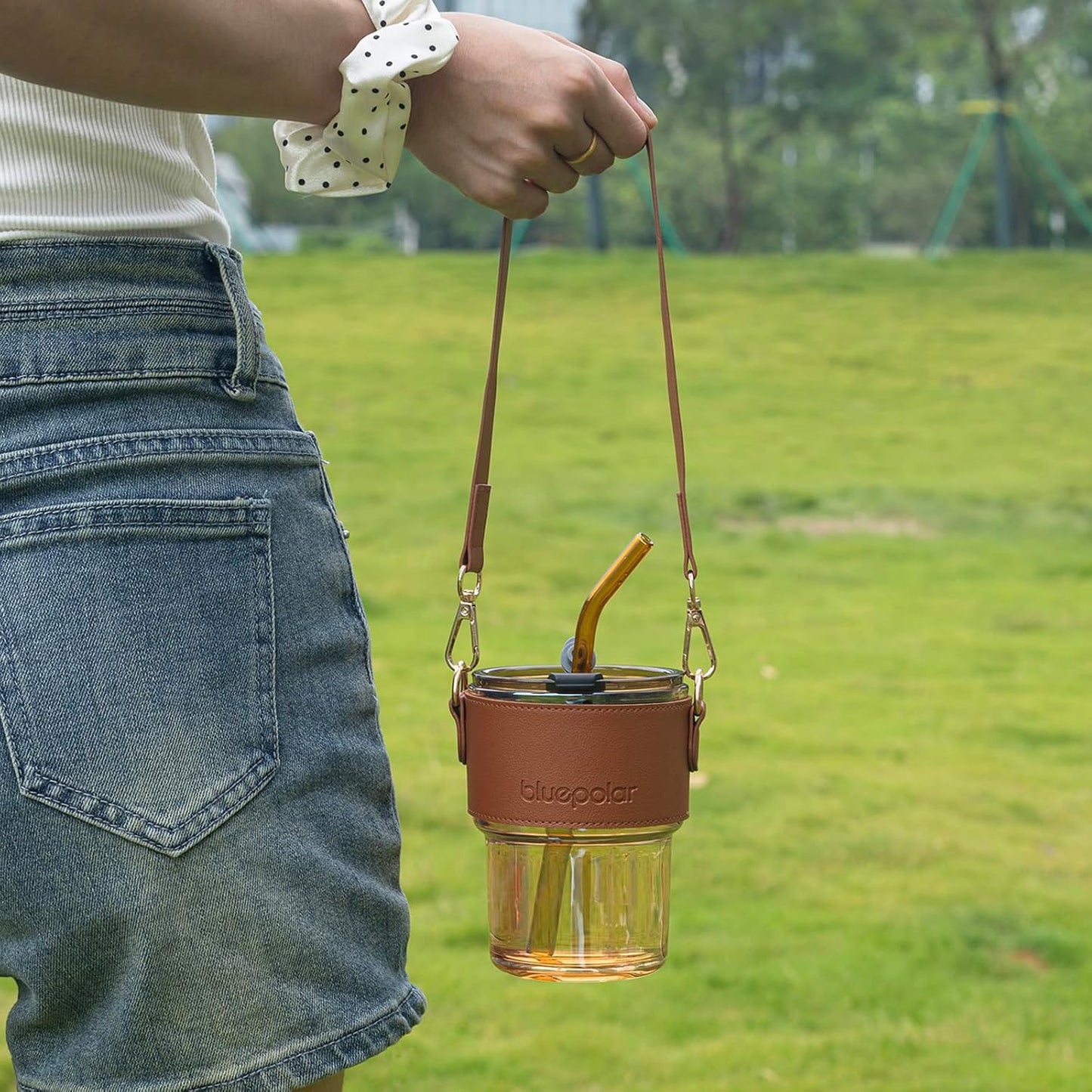 13oz/400ml Tumbler Water Glass, Cups with Straw and Lid Sealed Carry on for Coffee, Iced Tea, Thick Wall Insulated Glass Cup (Amber)…