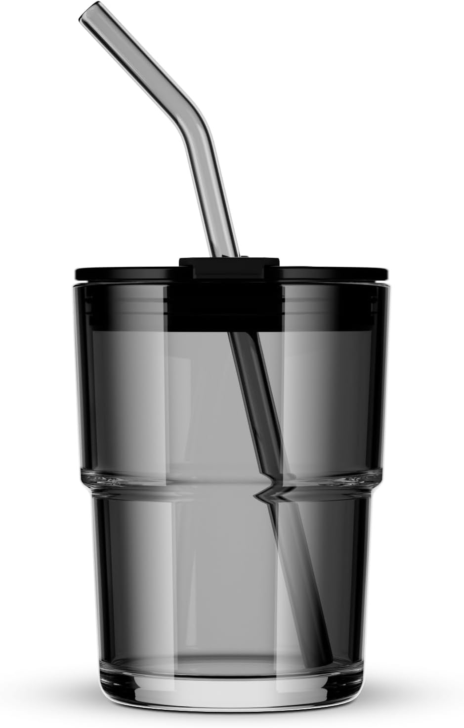 13oz/400ml Tumbler Water Glass, Cups with Straw and Lid Sealed Carry on for Coffee, Iced Tea, Thick Wall Insulated Glass Cup (Amber)…