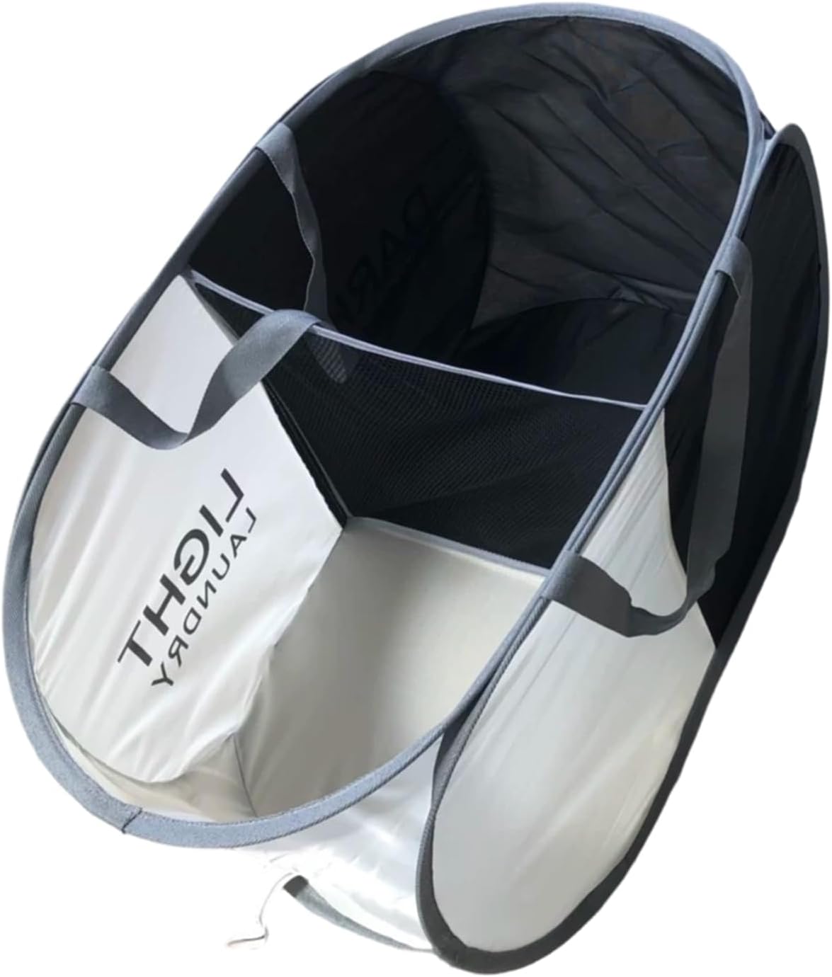 Collapsible Divided Laundry Hamper - Large Capacity Breathable Mesh Laundry Basket with Handles, Home Sorting Storage Bin,Large 31.5"x14"x14"