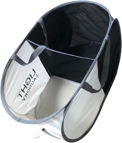 Collapsible Divided Laundry Hamper - Large Capacity Breathable Mesh Laundry Basket with Handles, Home Sorting Storage Bin,Large 31.5"x14"x14"