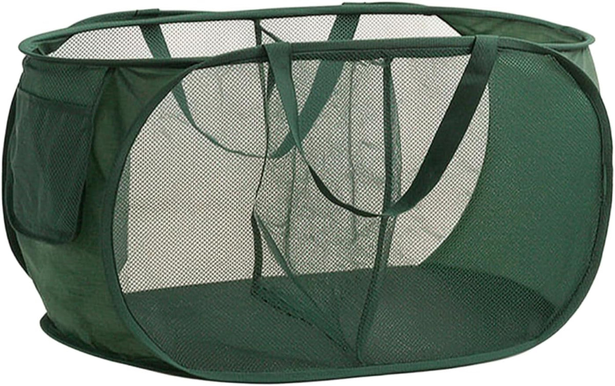 Collapsible Divided Laundry Hamper - Large Capacity Breathable Mesh Laundry Basket with Handles, Home Sorting Storage Bin,Large 31.5"x14"x14"