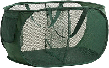 Collapsible Divided Laundry Hamper - Large Capacity Breathable Mesh Laundry Basket with Handles, Home Sorting Storage Bin,Large 31.5"x14"x14"