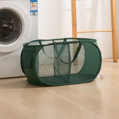 Collapsible Divided Laundry Hamper - Large Capacity Breathable Mesh Laundry Basket with Handles, Home Sorting Storage Bin,Large 31.5"x14"x14"