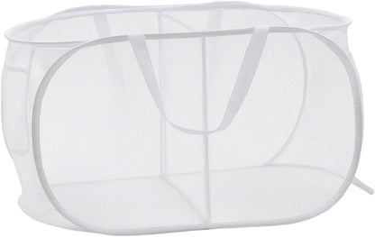 Collapsible Divided Laundry Hamper - Large Capacity Breathable Mesh Laundry Basket with Handles, Home Sorting Storage Bin,Large 31.5"x14"x14"