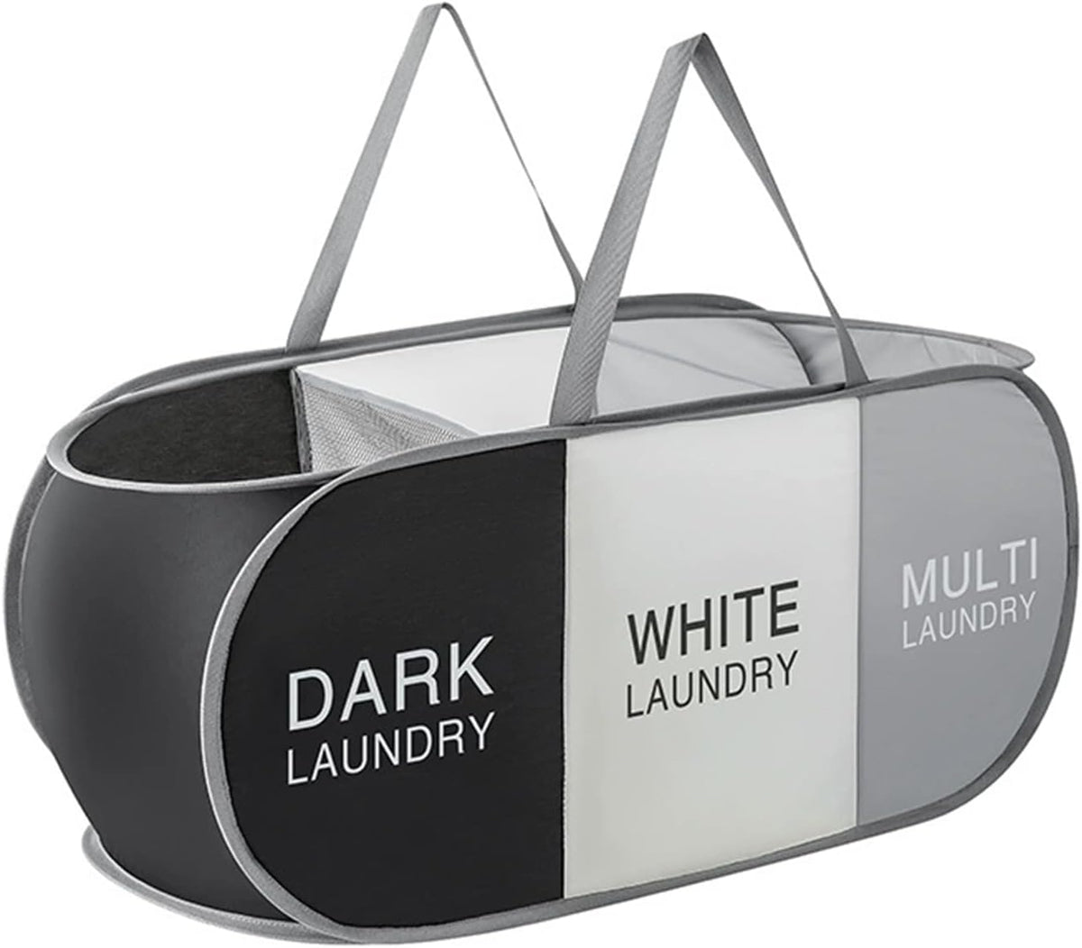 Collapsible Divided Laundry Hamper - Large Capacity Breathable Mesh Laundry Basket with Handles, Home Sorting Storage Bin,Large 31.5"x14"x14"