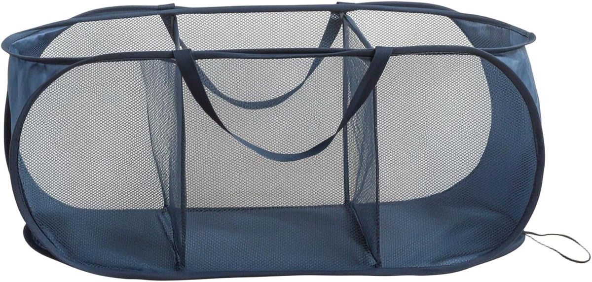 Collapsible Divided Laundry Hamper - Large Capacity Breathable Mesh Laundry Basket with Handles, Home Sorting Storage Bin,Large 31.5"x14"x14"