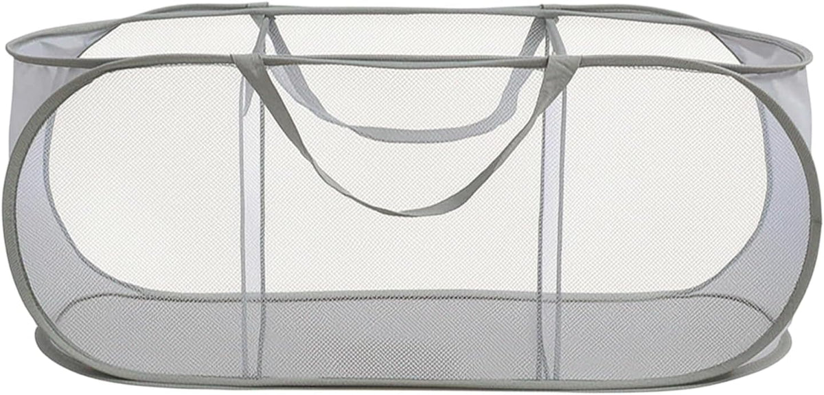 Collapsible Divided Laundry Hamper - Large Capacity Breathable Mesh Laundry Basket with Handles, Home Sorting Storage Bin,Large 31.5"x14"x14"