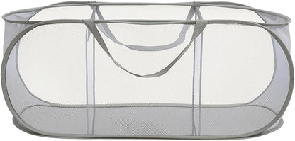 Collapsible Divided Laundry Hamper - Large Capacity Breathable Mesh Laundry Basket with Handles, Home Sorting Storage Bin,Large 31.5"x14"x14"
