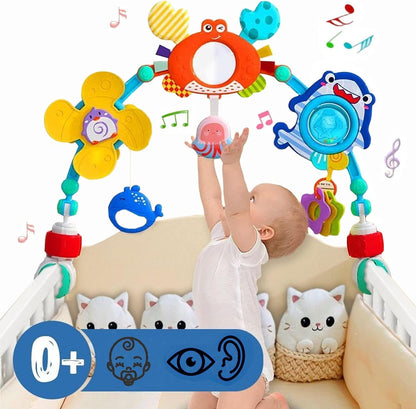 Baby Stroller Arch Toys, Car Seat Toys,Bouncer Toy Bar/Mobile for Bassinet,Adjustable Baby Hanging Toys Fit for Crib Bed,Stroller,Car Seat.S-19(Crab)