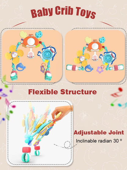 Baby Stroller Arch Toys, Car Seat Toys,Bouncer Toy Bar/Mobile for Bassinet,Adjustable Baby Hanging Toys Fit for Crib Bed,Stroller,Car Seat.S-19(Crab)