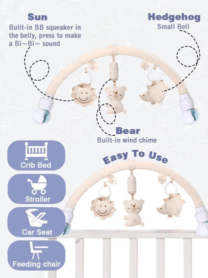 Baby Stroller Arch Toys, Car Seat Toys,Bouncer Toy Bar/Mobile for Bassinet,Adjustable Baby Hanging Toys Fit for Crib Bed,Stroller,Car Seat.S-19(Crab)