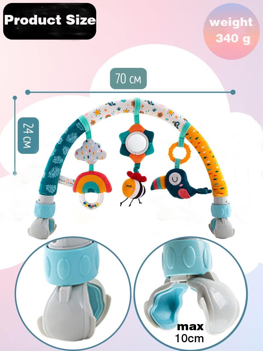 Baby Stroller Arch Toys, Car Seat Toys,Bouncer Toy Bar/Mobile for Bassinet,Adjustable Baby Hanging Toys Fit for Crib Bed,Stroller,Car Seat.S-19(Crab)
