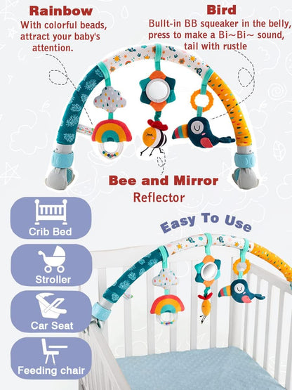 Baby Stroller Arch Toys, Car Seat Toys,Bouncer Toy Bar/Mobile for Bassinet,Adjustable Baby Hanging Toys Fit for Crib Bed,Stroller,Car Seat.S-19(Crab)