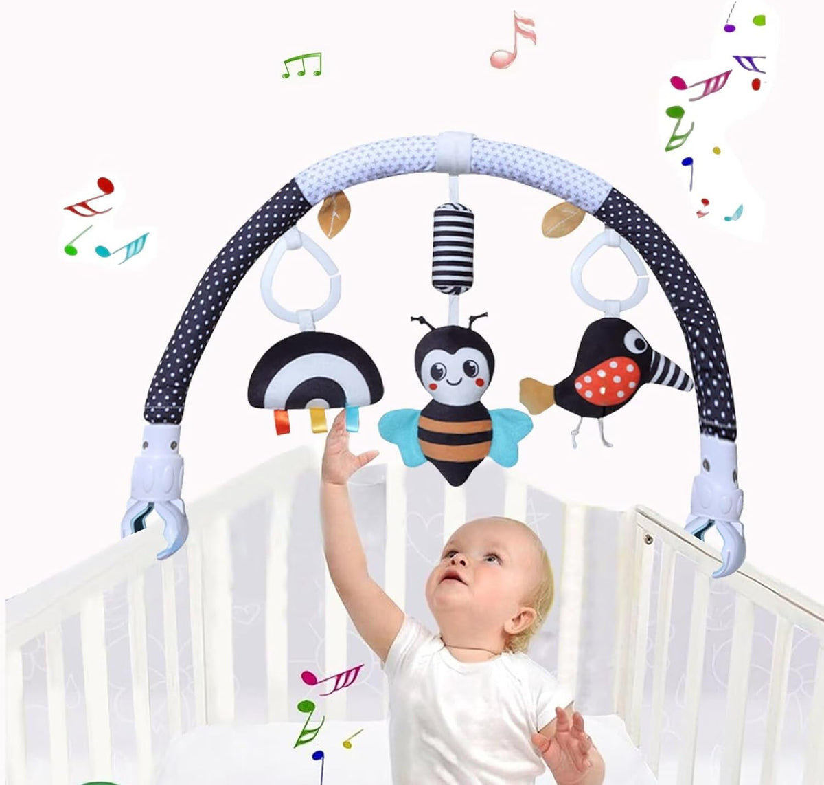 Baby Stroller Arch Toys, Car Seat Toys,Bouncer Toy Bar/Mobile for Bassinet,Adjustable Baby Hanging Toys Fit for Crib Bed,Stroller,Car Seat.S-19(Crab)