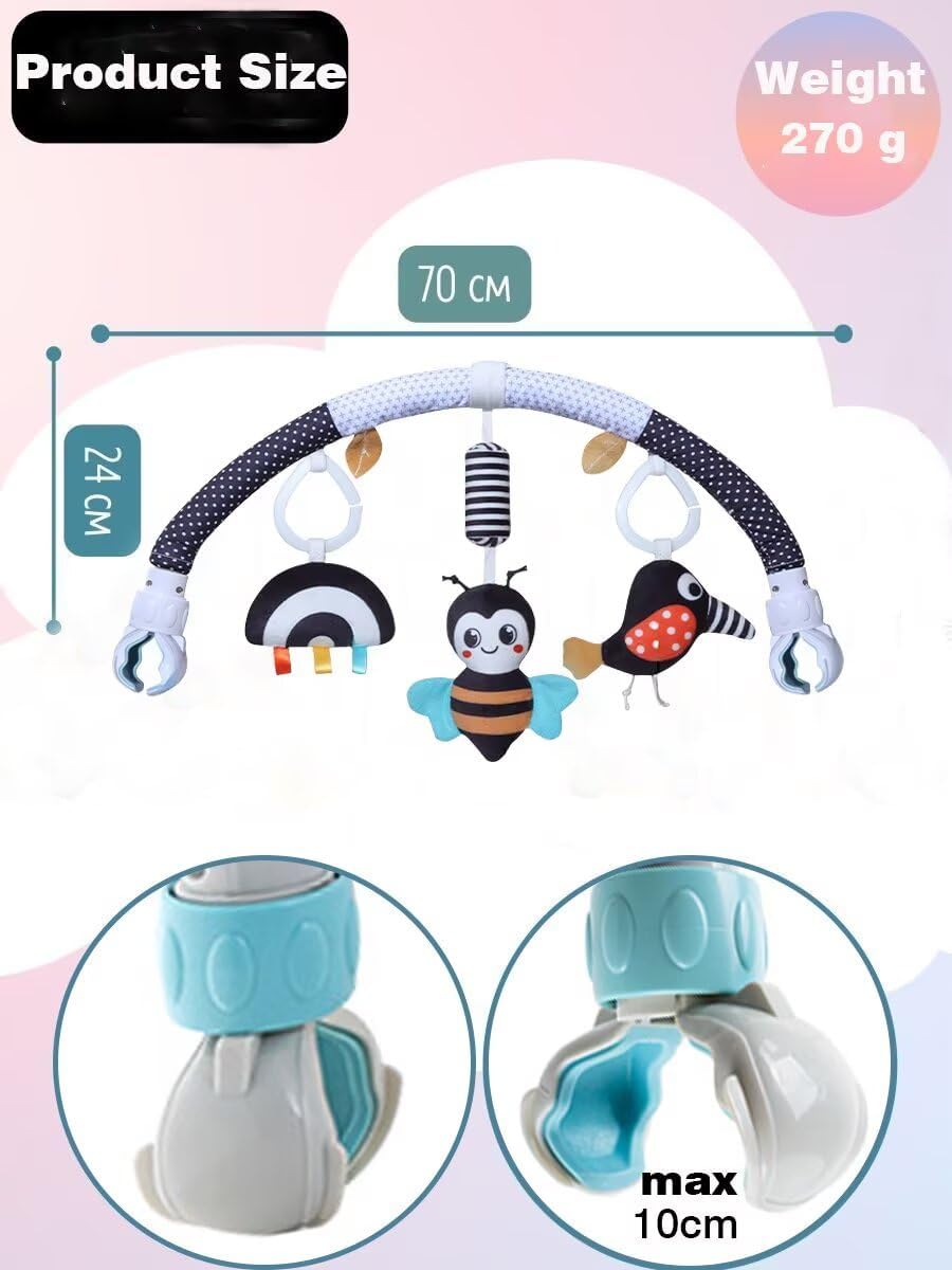 Baby Stroller Arch Toys, Car Seat Toys,Bouncer Toy Bar/Mobile for Bassinet,Adjustable Baby Hanging Toys Fit for Crib Bed,Stroller,Car Seat.S-19(Crab)