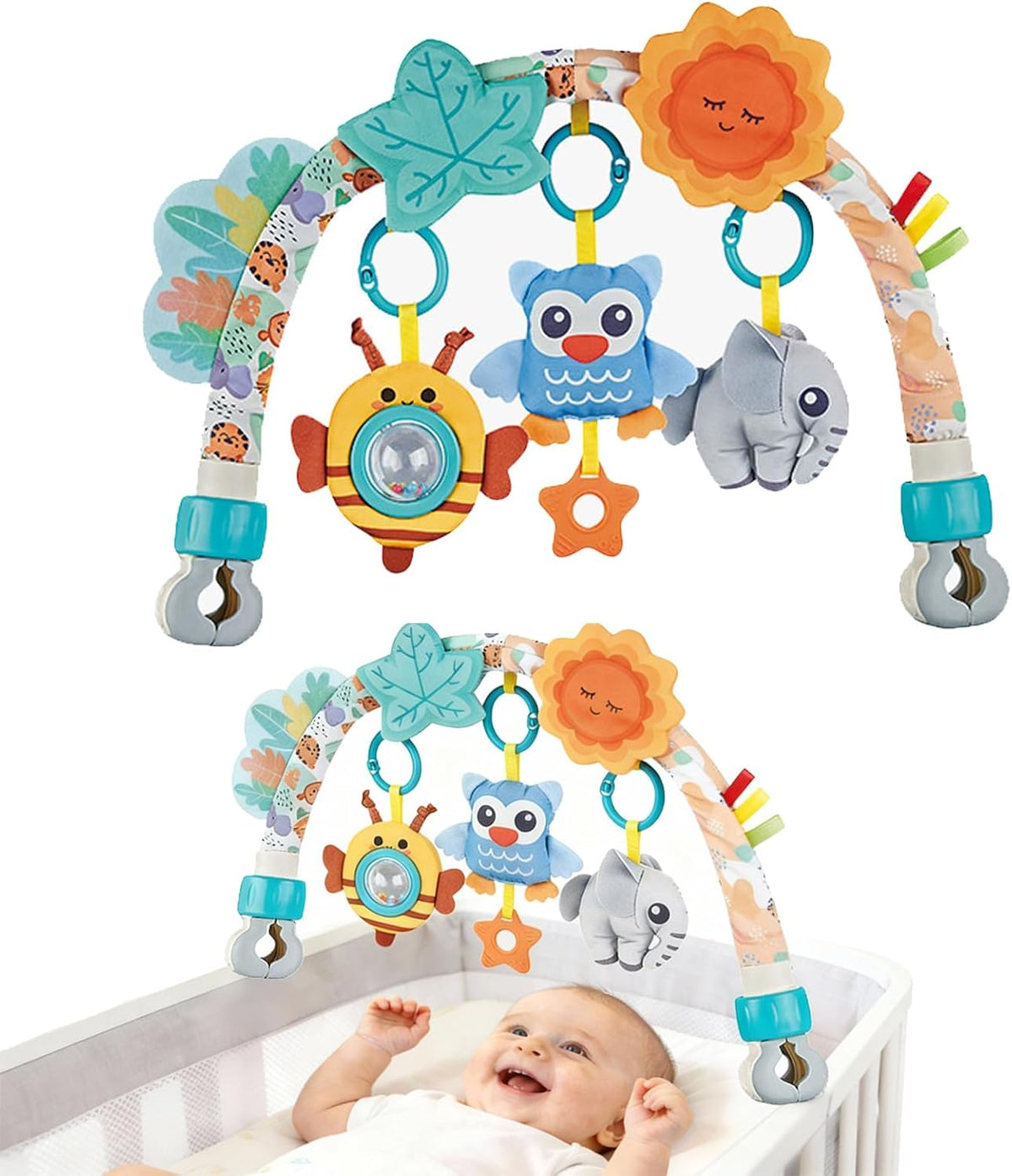 Baby Stroller Arch Toys, Car Seat Toys,Bouncer Toy Bar/Mobile for Bassinet,Adjustable Baby Hanging Toys Fit for Crib Bed,Stroller,Car Seat.S-19(Crab)