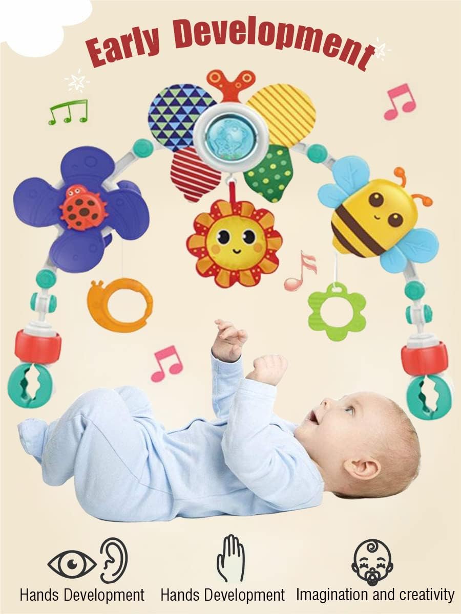 Baby Stroller Arch Toys, Car Seat Toys,Bouncer Toy Bar/Mobile for Bassinet,Adjustable Baby Hanging Toys Fit for Crib Bed,Stroller,Car Seat.S-19(Crab)
