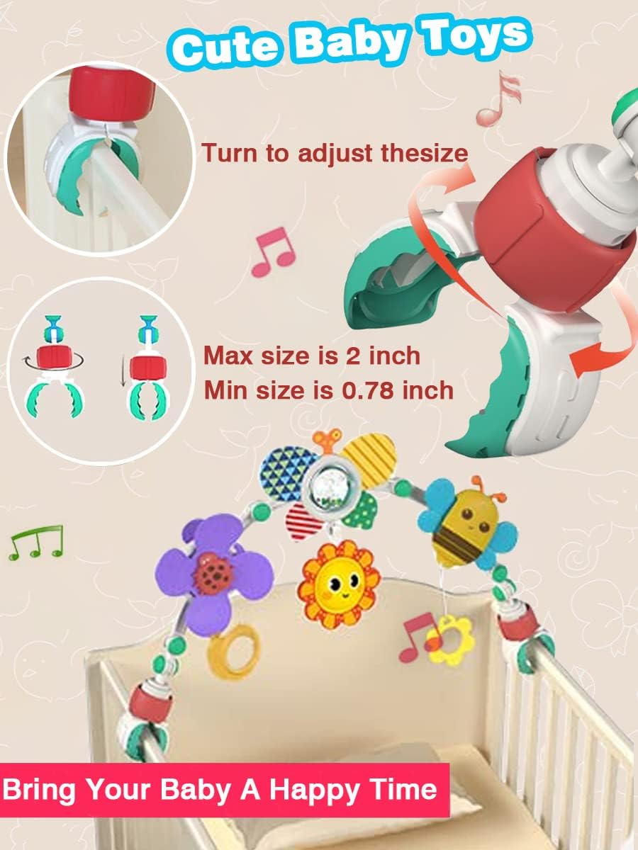 Baby Stroller Arch Toys, Car Seat Toys,Bouncer Toy Bar/Mobile for Bassinet,Adjustable Baby Hanging Toys Fit for Crib Bed,Stroller,Car Seat.S-19(Crab)
