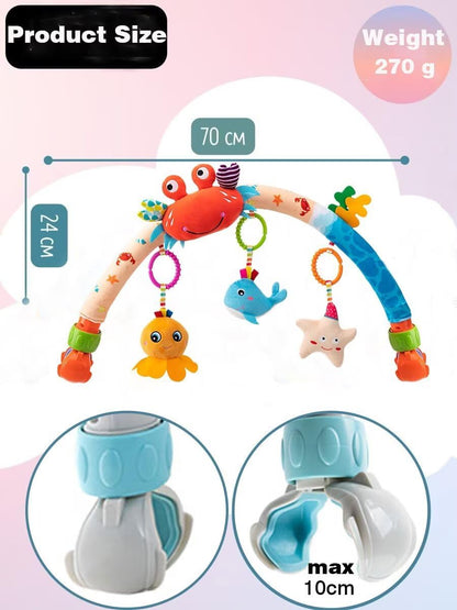 Baby Stroller Arch Toys, Car Seat Toys,Bouncer Toy Bar/Mobile for Bassinet,Adjustable Baby Hanging Toys Fit for Crib Bed,Stroller,Car Seat.S-19(Crab)