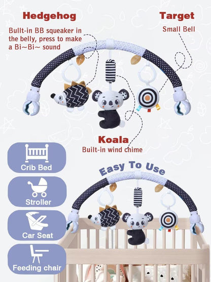 Baby Stroller Arch Toys, Car Seat Toys,Bouncer Toy Bar/Mobile for Bassinet,Adjustable Baby Hanging Toys Fit for Crib Bed,Stroller,Car Seat.S-19(Crab)