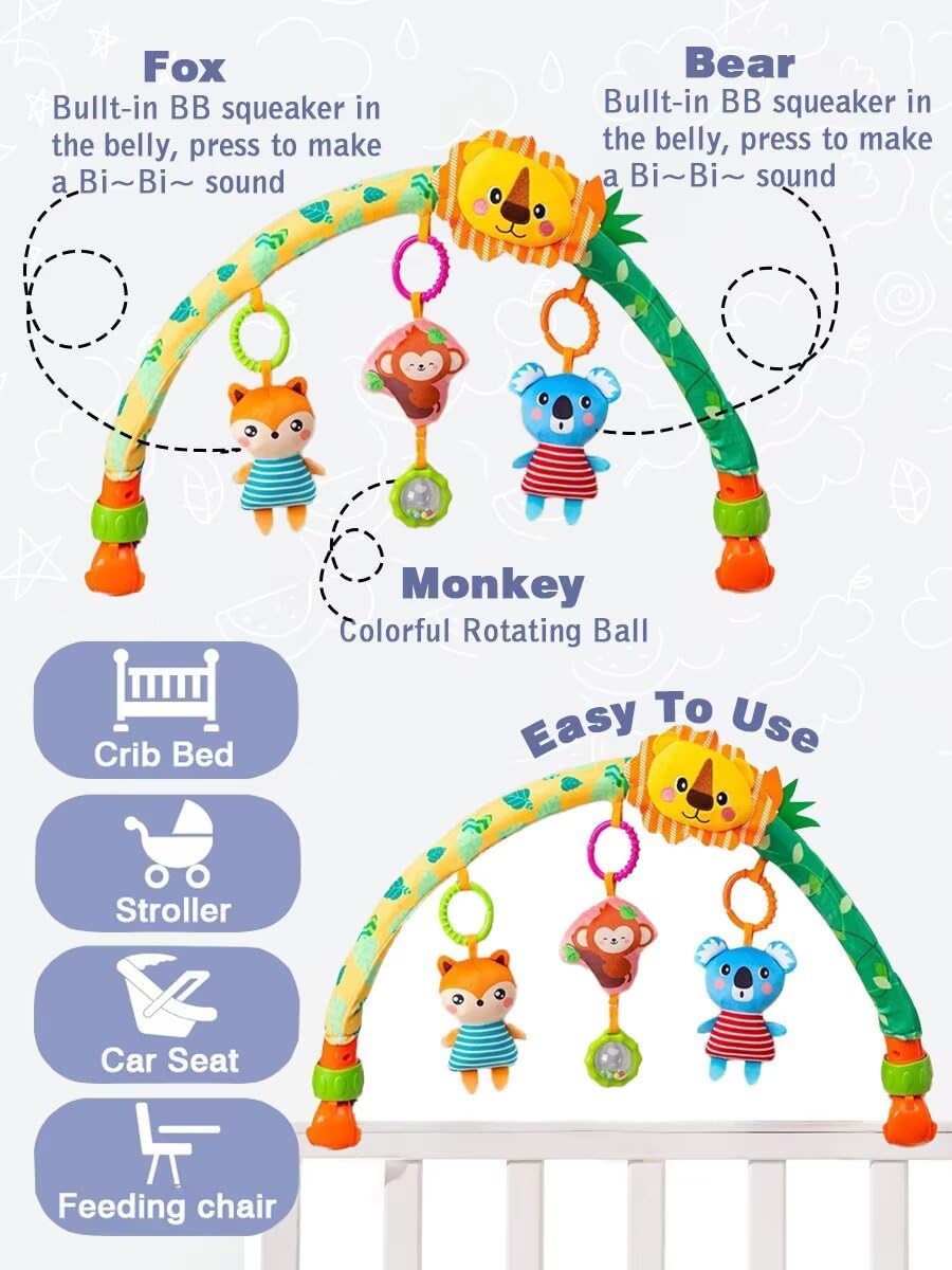 Baby Stroller Arch Toys, Car Seat Toys,Bouncer Toy Bar/Mobile for Bassinet,Adjustable Baby Hanging Toys Fit for Crib Bed,Stroller,Car Seat.S-19(Crab)