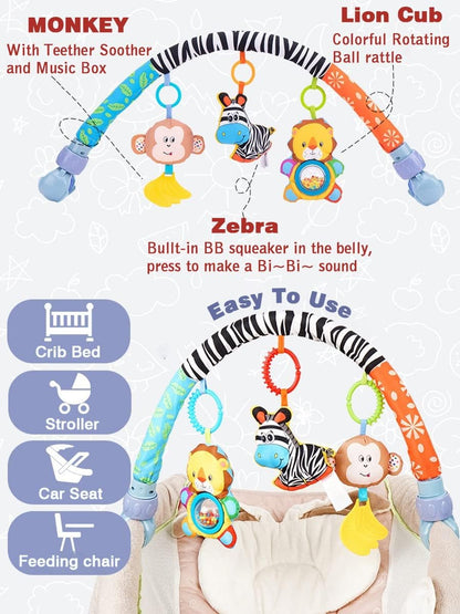 Baby Stroller Arch Toys, Car Seat Toys,Bouncer Toy Bar/Mobile for Bassinet,Adjustable Baby Hanging Toys Fit for Crib Bed,Stroller,Car Seat.S-19(Crab)