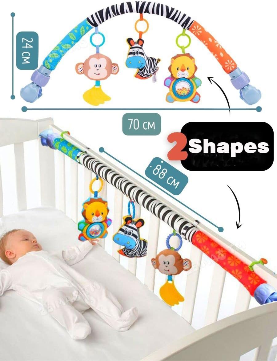 Baby Stroller Arch Toys, Car Seat Toys,Bouncer Toy Bar/Mobile for Bassinet,Adjustable Baby Hanging Toys Fit for Crib Bed,Stroller,Car Seat.S-19(Crab)