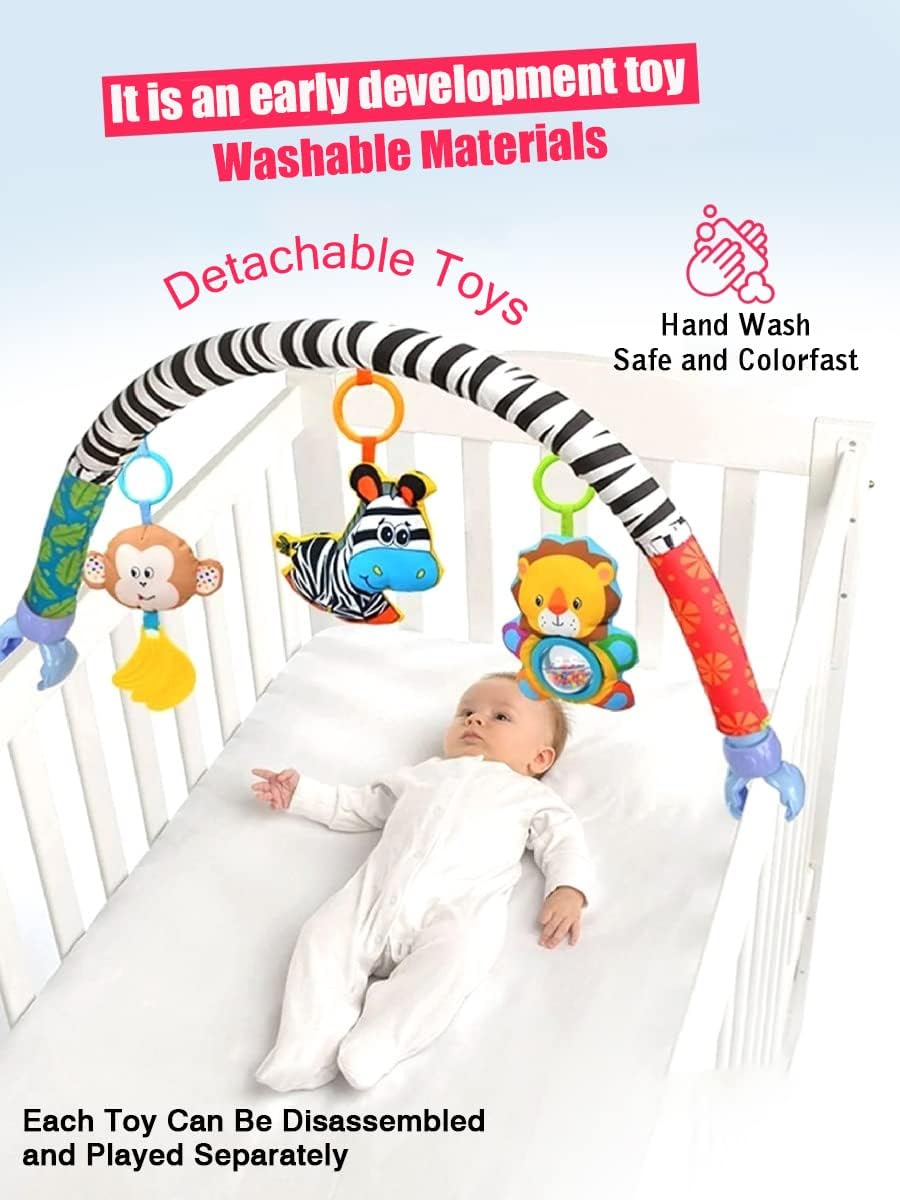 Baby Stroller Arch Toys, Car Seat Toys,Bouncer Toy Bar/Mobile for Bassinet,Adjustable Baby Hanging Toys Fit for Crib Bed,Stroller,Car Seat.S-19(Crab)