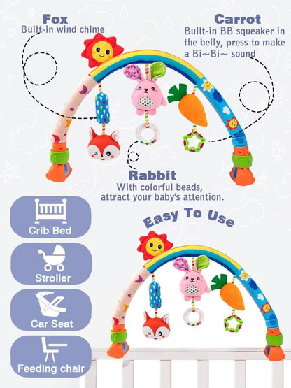 Baby Stroller Arch Toys, Car Seat Toys,Bouncer Toy Bar/Mobile for Bassinet,Adjustable Baby Hanging Toys Fit for Crib Bed,Stroller,Car Seat.S-19(Crab)