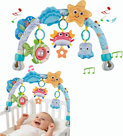 Baby Stroller Arch Toys, Car Seat Toys,Bouncer Toy Bar/Mobile for Bassinet,Adjustable Baby Hanging Toys Fit for Crib Bed,Stroller,Car Seat.S-19(Crab)